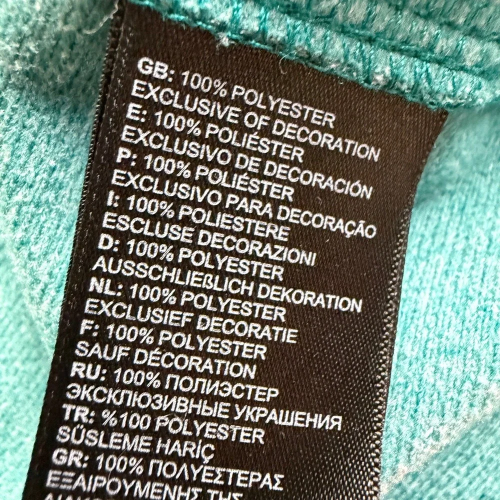 The North Face Womens Teal Quarter Zip Pullover Fleece Jacket Size XXL - Picture 5 of 7